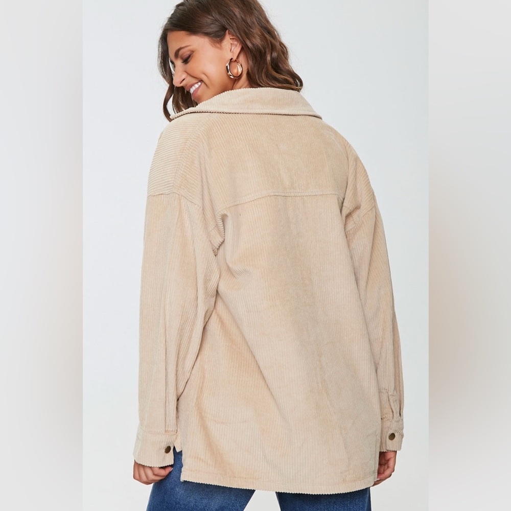 Corduroy Snap-Button Shacket - image 5
